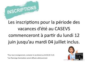 Inscriptions été